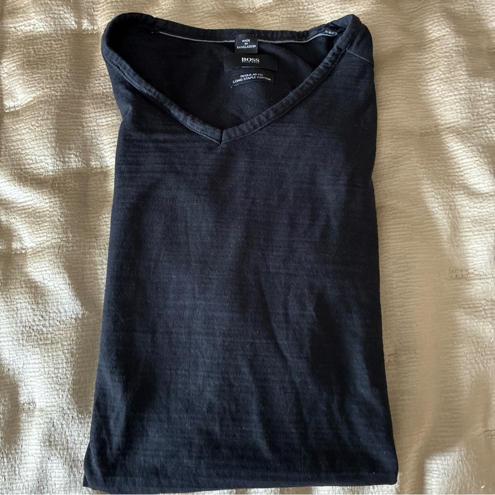 Hugo Boss Black Logo Label V-Neck Tee